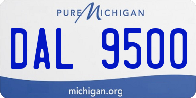 MI license plate DAL9500