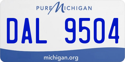 MI license plate DAL9504