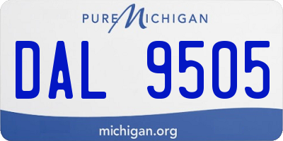 MI license plate DAL9505