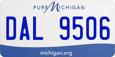 MI license plate DAL9506