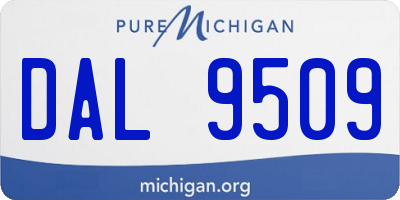 MI license plate DAL9509