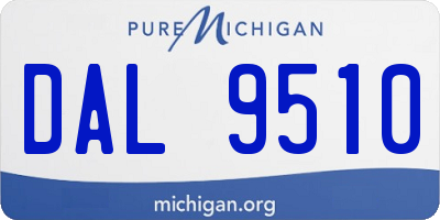MI license plate DAL9510