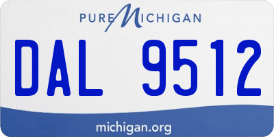 MI license plate DAL9512