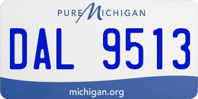 MI license plate DAL9513