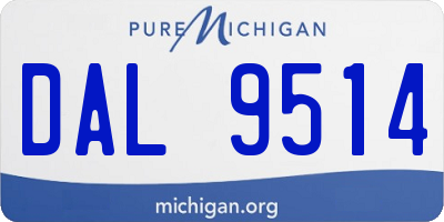 MI license plate DAL9514
