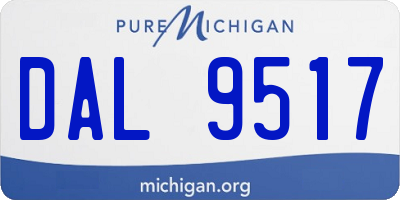 MI license plate DAL9517
