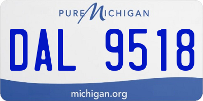 MI license plate DAL9518