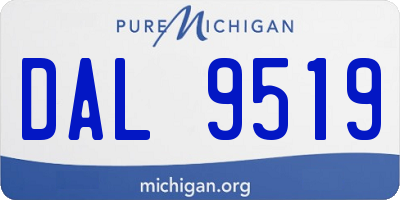 MI license plate DAL9519