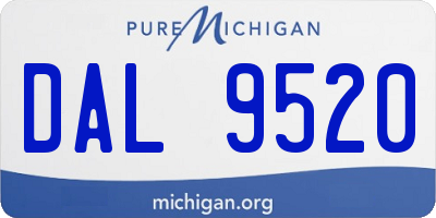 MI license plate DAL9520