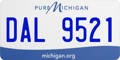 MI license plate DAL9521