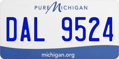 MI license plate DAL9524