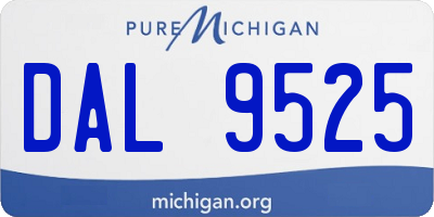 MI license plate DAL9525