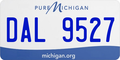 MI license plate DAL9527