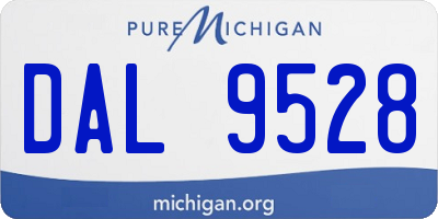 MI license plate DAL9528
