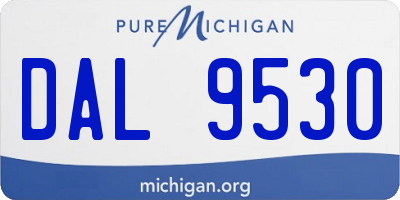 MI license plate DAL9530