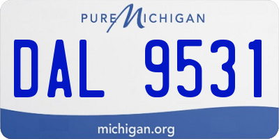 MI license plate DAL9531