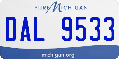 MI license plate DAL9533
