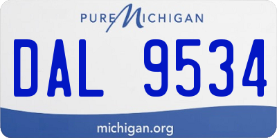 MI license plate DAL9534