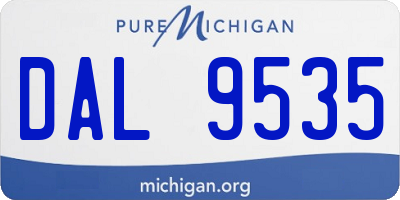 MI license plate DAL9535