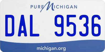 MI license plate DAL9536