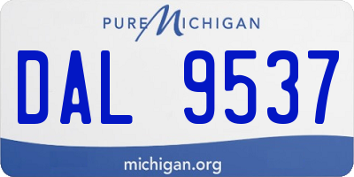 MI license plate DAL9537