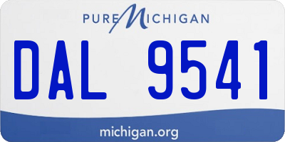 MI license plate DAL9541