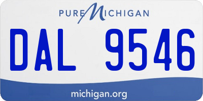 MI license plate DAL9546