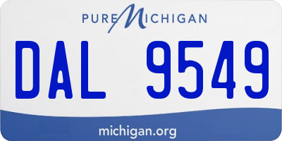 MI license plate DAL9549