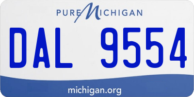 MI license plate DAL9554