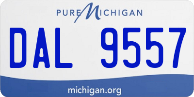 MI license plate DAL9557