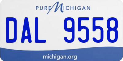 MI license plate DAL9558