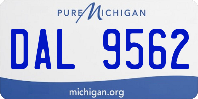 MI license plate DAL9562