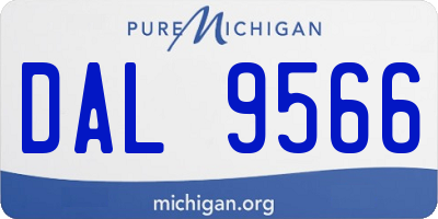 MI license plate DAL9566