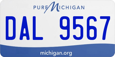 MI license plate DAL9567