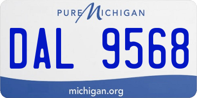 MI license plate DAL9568