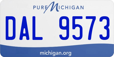 MI license plate DAL9573