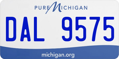 MI license plate DAL9575
