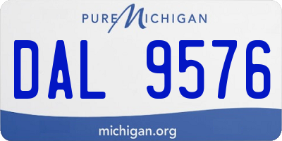 MI license plate DAL9576