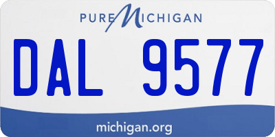 MI license plate DAL9577