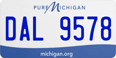 MI license plate DAL9578