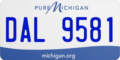 MI license plate DAL9581