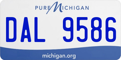 MI license plate DAL9586