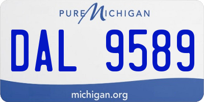 MI license plate DAL9589