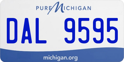 MI license plate DAL9595
