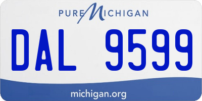 MI license plate DAL9599