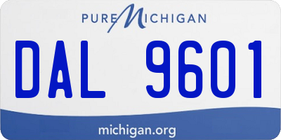 MI license plate DAL9601