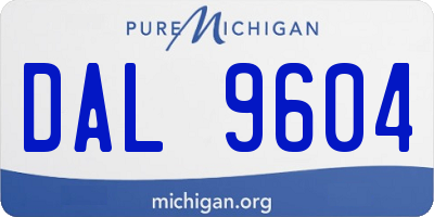 MI license plate DAL9604