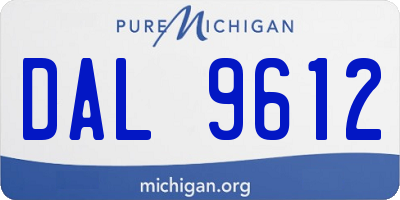 MI license plate DAL9612