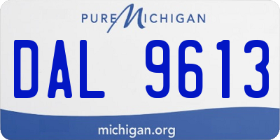 MI license plate DAL9613