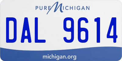 MI license plate DAL9614